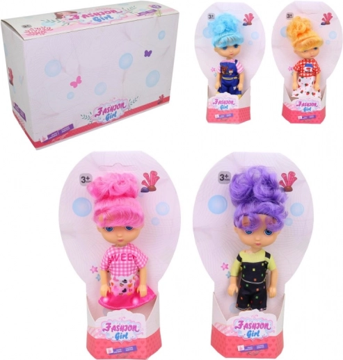 Pop voor meisjes 16 cm, 4 kleuren, 12 stuks