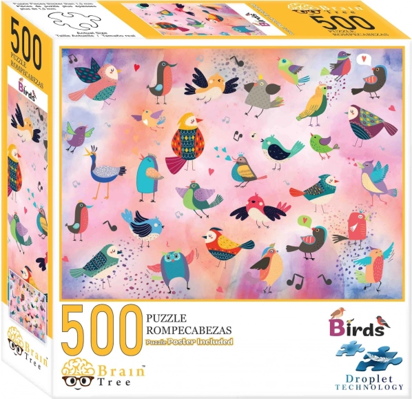 Puzzle Brain Tree Sprookjesachtige Vogels 500 Stukjes