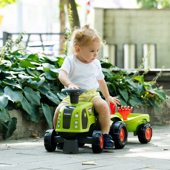 Falk kindertractor Claas 470 Arion groen met aanhanger en zandset