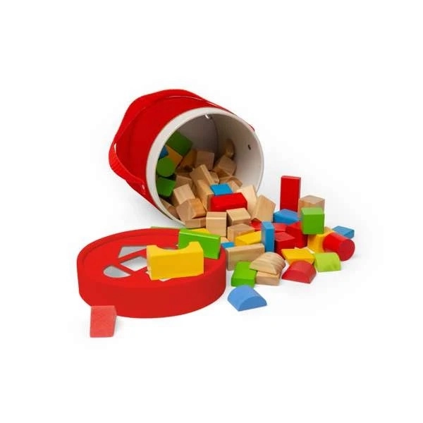 Bigjigs Speelgoed houten blokken en sorter in trommel
