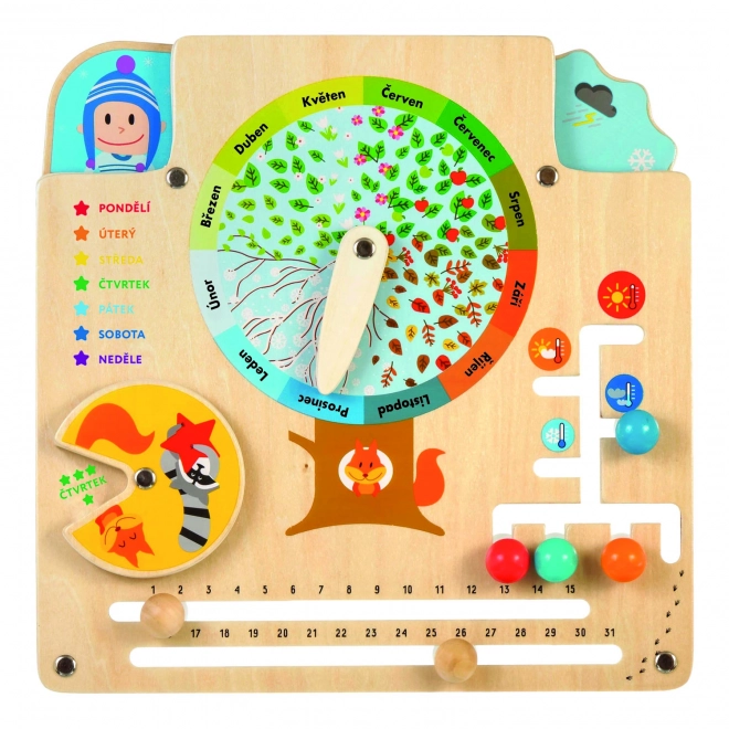 Lucy & Leo Natuurlijke Kalender - houten educatieve speelbord
