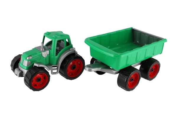 Tractor met aanhanger plastic 53cm vrijloop in net
