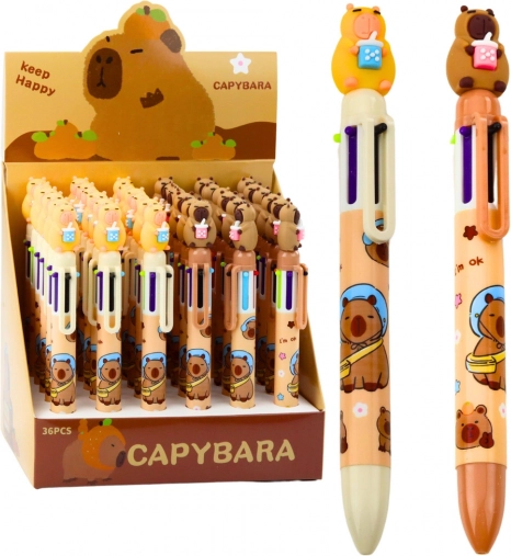 Lang kleurrijk capibara-pen met mok