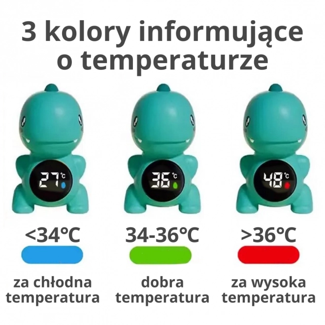 Kinder waterthermometer in de vorm van een dinosaurus