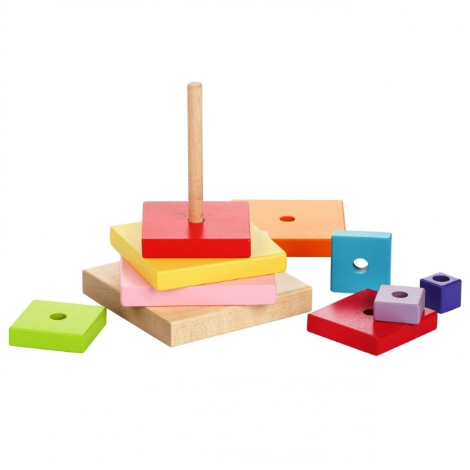 CUBIKA 13357 Kleurrijke piramide - houten puzzel 9 delen
