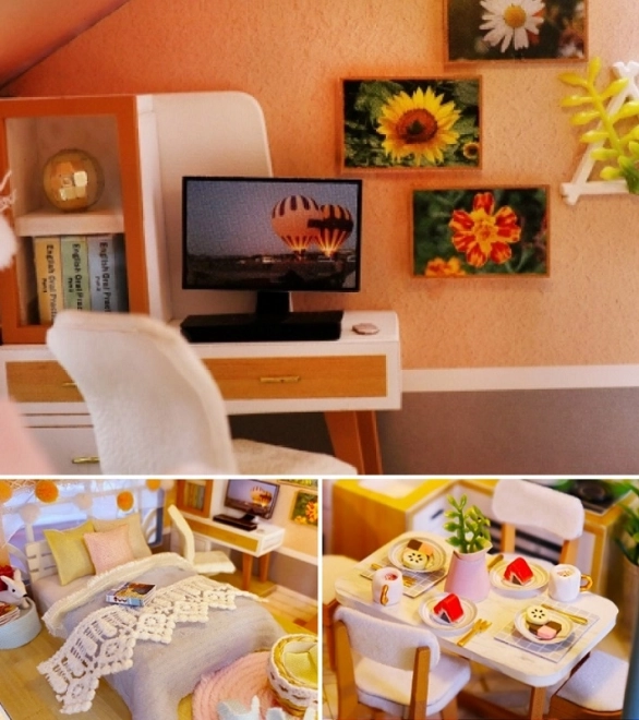 Negentien miniatuur huisje Huis gekleurde glazuur