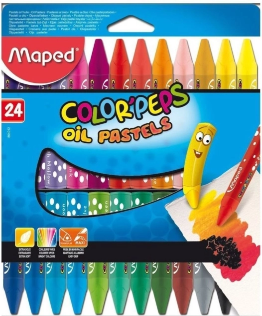 Driehoekige oliepastels MAPED Color'Peps 24 stuks