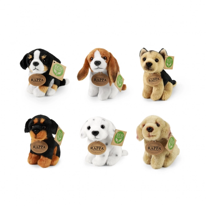 Pluchen zittende hond gemengd 12 cm ECO-VRIENDELIJK
