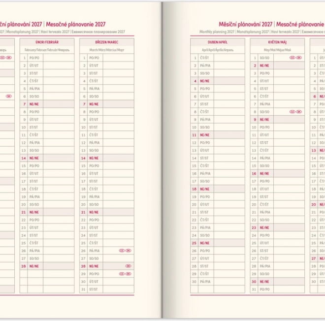 Notique Wekelijkse agenda zwart-goud 2026