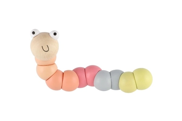 Scharnierende houten rups 16 cm