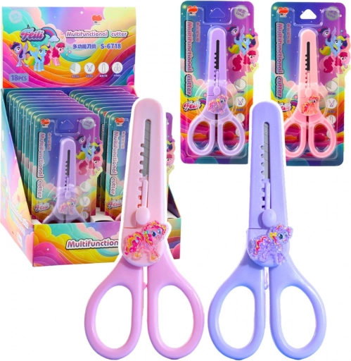 Kinderschaar met hoes en decoratief paardje 14 cm