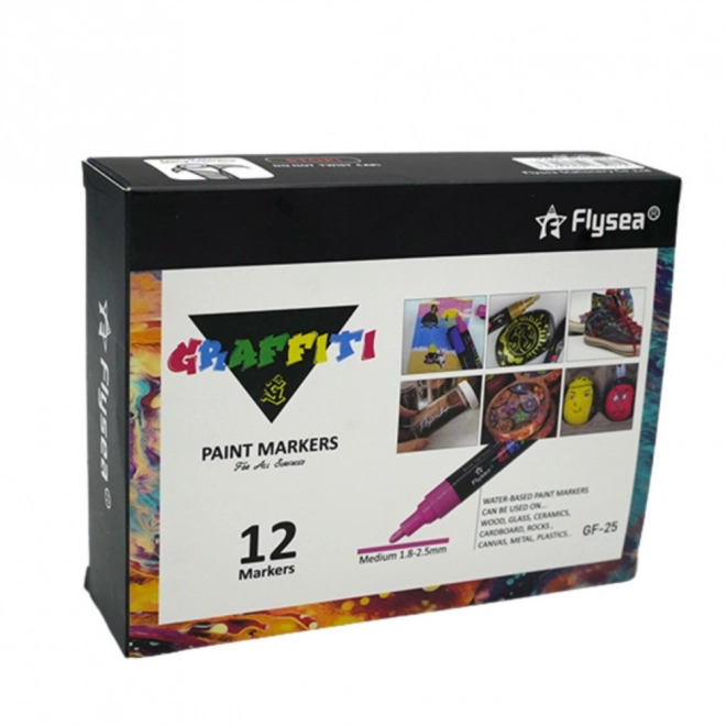 Set acrylstiften intense kleuren 12 stuks