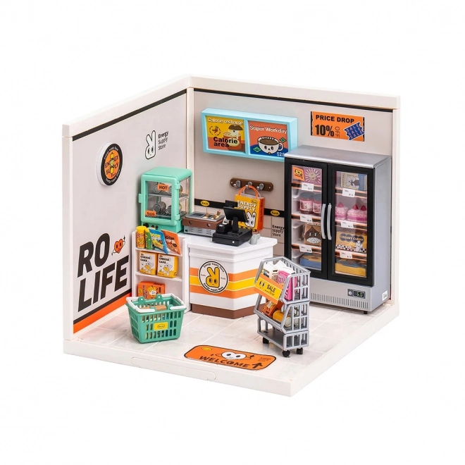RoboTime miniatuur huisje Winkel met voorraden