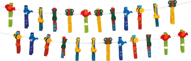 Small Foot Houten decoratieve knijpers dieren - 24 stuks