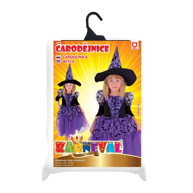 Kinderkostuum heks paars (M)