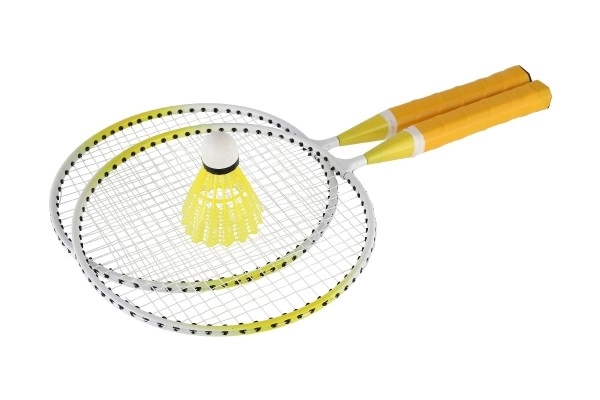 Kinder badmintonset metaal/plastic met twee rackets en shuttle