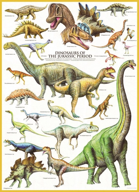 Eurographics puzzel dinosaurussen uit het Jura-tijdperk 1000 stukjes