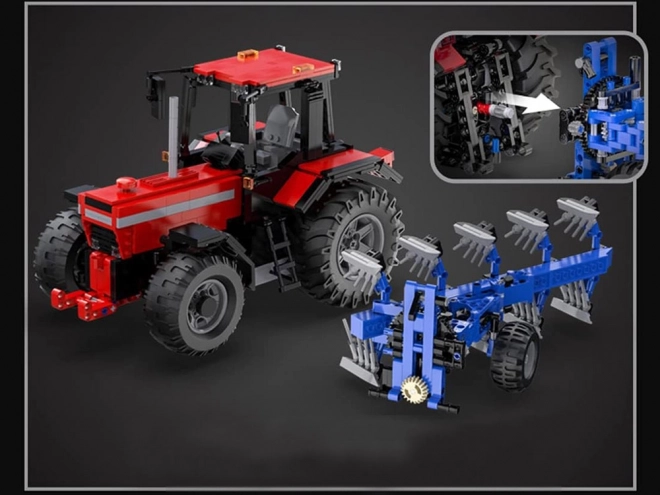 Grote set blokken 1675-ele 1:17 Tractor + ploeg met afstandsbediening ZA5251