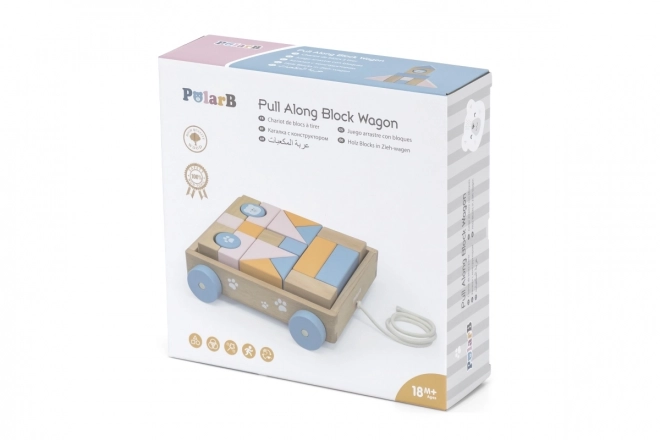 VIGA PolarB houten trekwagen met blokken 21 stuks