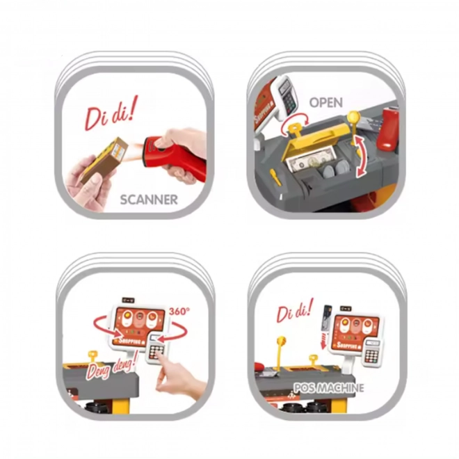 Interactieve supermarkten voor kinderen met accessoires