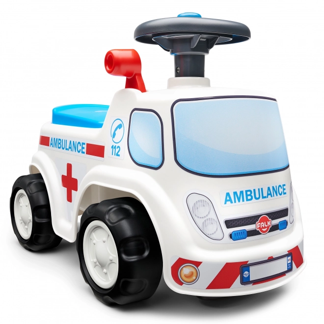 FALK Loopfiets Ambulance met opklapbaar zadel en toeter op het stuur