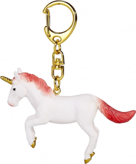Sleutelhanger springende eenhoorn rood