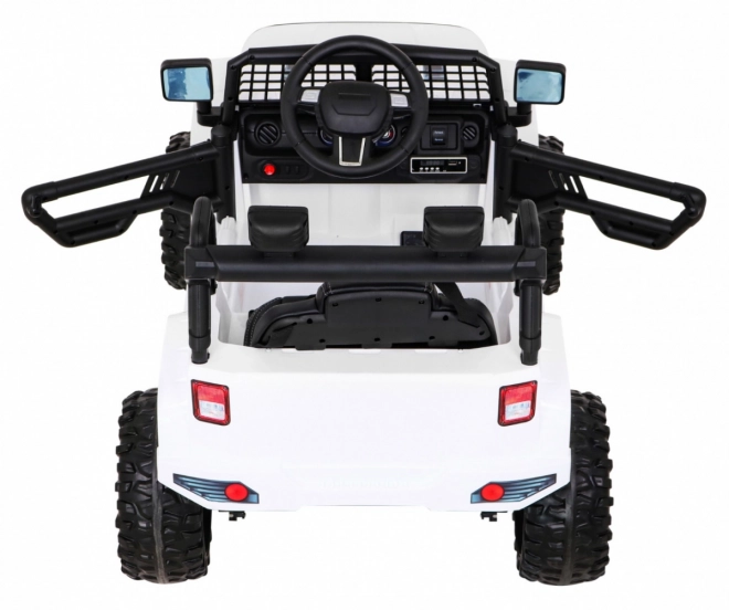 Accu-aangedreven Jeep Dark Night voor kinderen + langzame start + EVA + LED audio – Wit