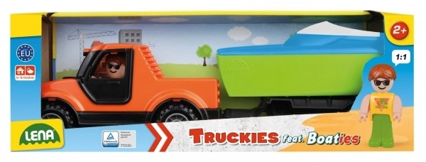 Auto Truckies Pickup met trailer en bootje
