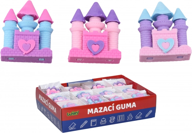 Gum voor uitwissen in de vorm van een kasteel