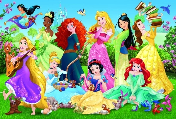 Puzzel Betoverende prinsessen/Disney 100 stukjes 41x27,5cm in doos 29x19x4cm