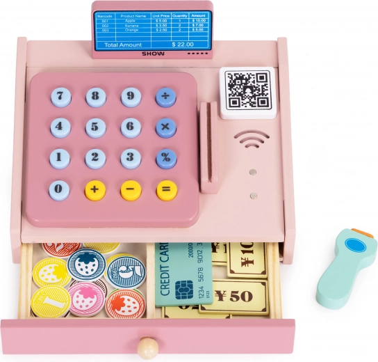 Openende lade en houten geld