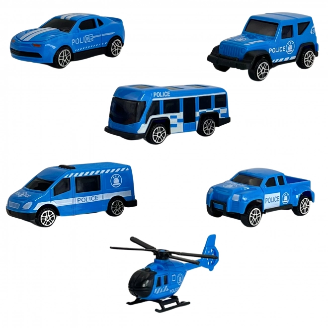 Vrachtwagen met transporter 3v1 Blauw Politie