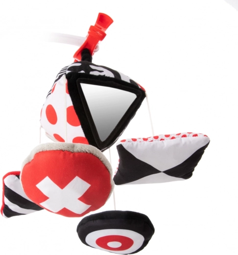 Contrasterende kleuren en spiegeltjes voor de ontwikkeling van het zicht