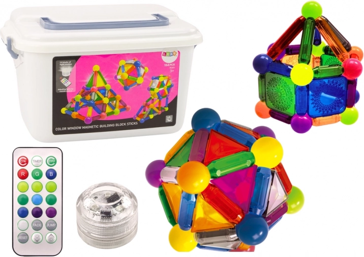 Magnetische blokken met verlichting in doos 154 stuks
