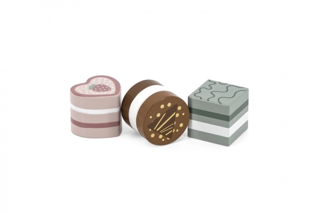 Houten taartjes 6 stuks