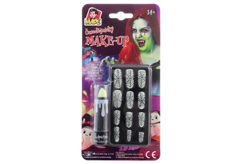 Halloween-accessoire: Gloeiende lippenstift en nagels