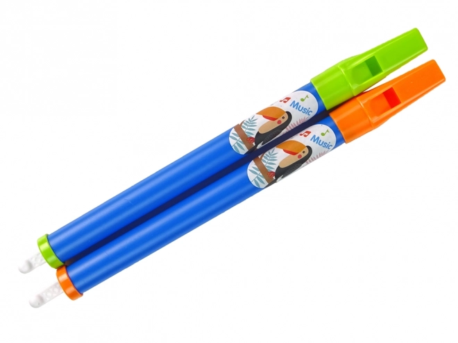 Set van twee fluiten voor kinderen Blauwe Dieren
