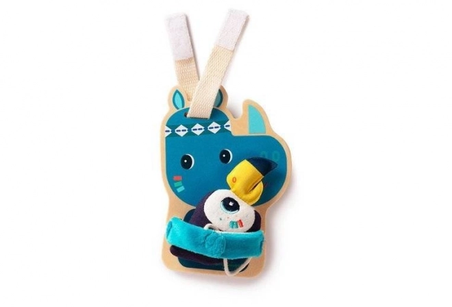 Houten Neushoorn Marius met Toekan