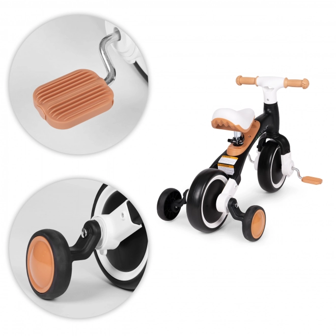 Loopfiets met pedalen en zijwieltjes zwart ECOTOYS