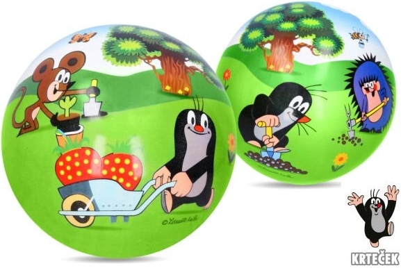 Opblaasbare rubberen bal Krtek 23 cm in net