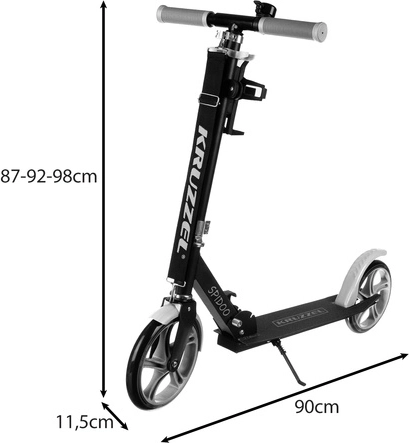 Opvouwbare stadsstep voor kinderen met grote wielen (200 mm) – grijs