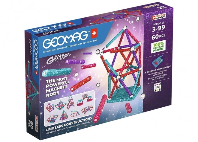 Magnetische bouwset GEOMAG Glitter 60 stukjes