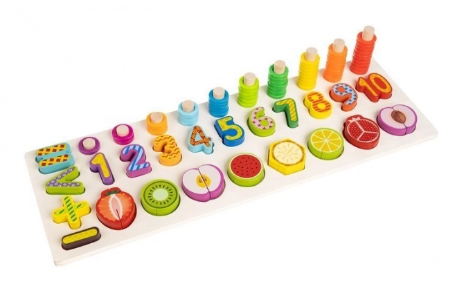 Houten educatief speelgoed met cijfers en fruit