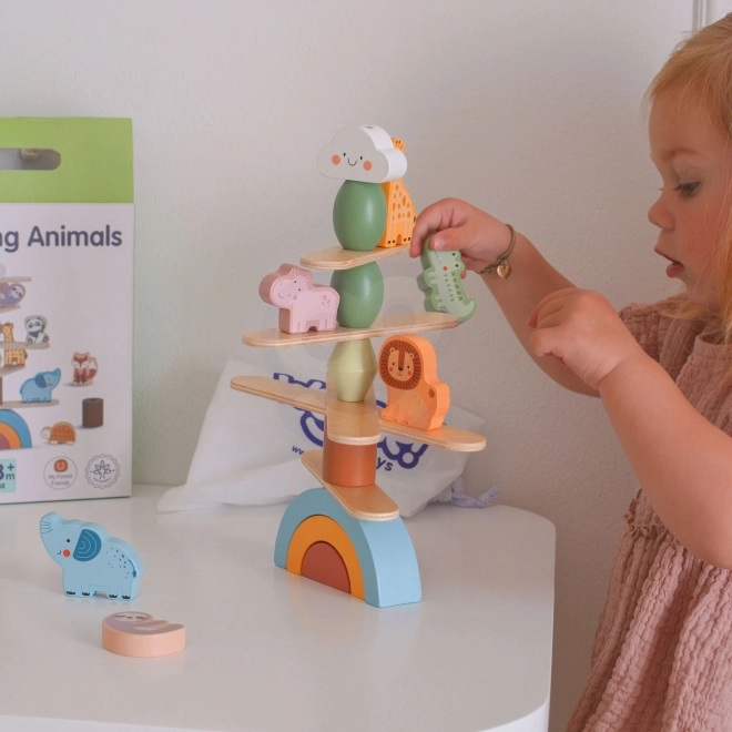 Woopie groen balancerend houten dieren spel