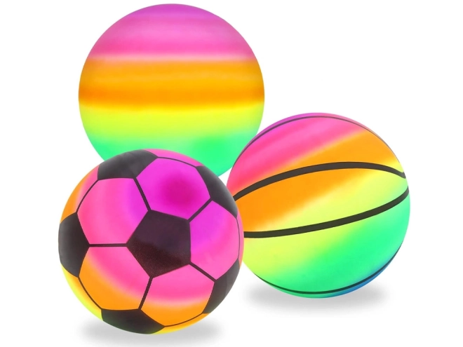 Rubberen regenboogbal voor kinderen 23 cm