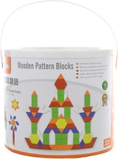 VIGA houten platte blokken montessori 250 stuks in emmer