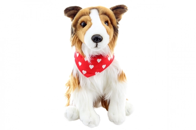 Pluche Langharige collie met sjaal 26 cm ECO-VRIENDELIJK