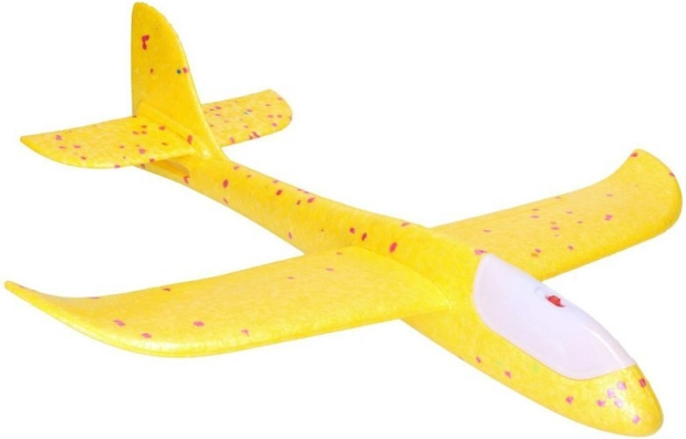 Polystyreen modelvliegtuig voor kinderen met verstelbare stabilisator en verlichting – Blauw
