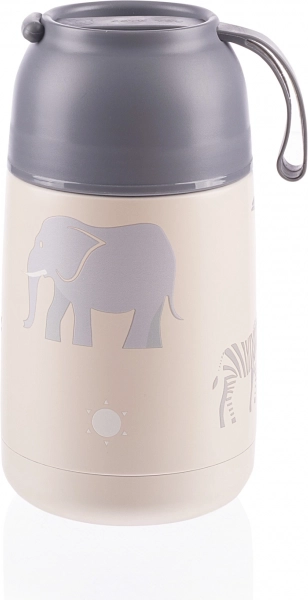 Thermos voor voedsel met siliconen houder 620 ml, Safari