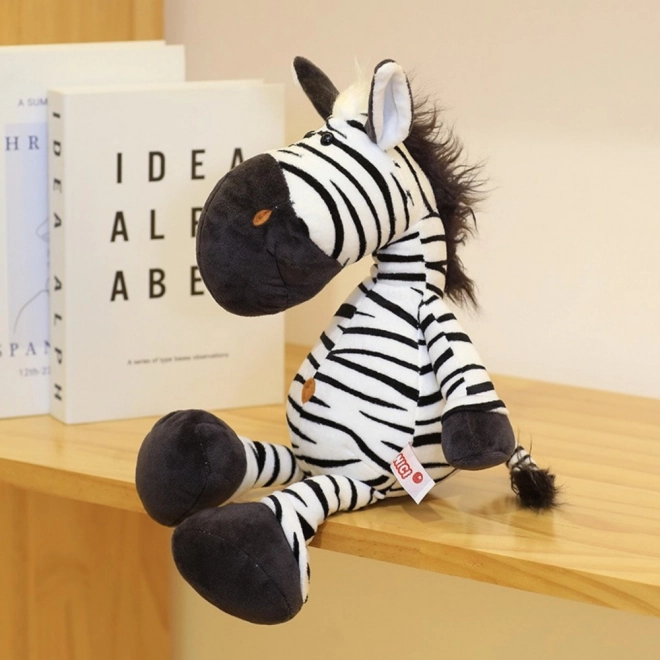 Pluchen speeltje zebra zwart-wit 25 cm